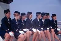 Stewardesses posing on the roof